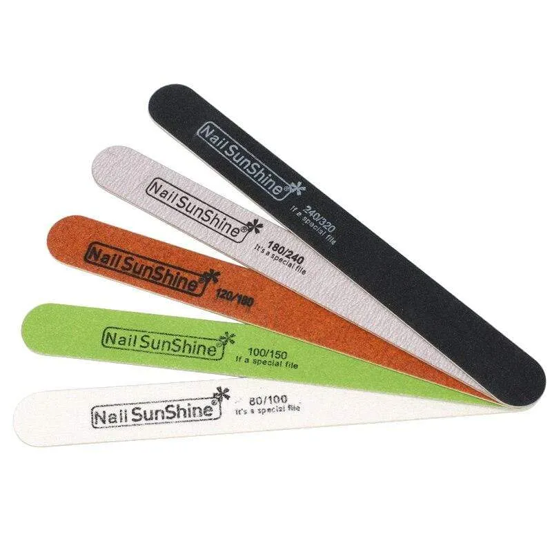 100 Stück starke, dicke Holz-Nagelfeile, Multi-Körnung, Holz-Schleifpapier, Nagelfeile für Maniküre, Polieren, gerade, Limette, Nagel-Werkzeuge