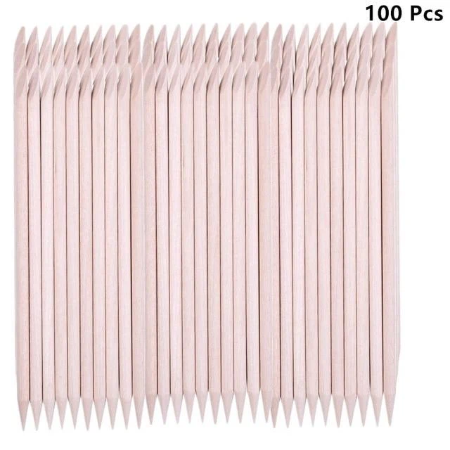 50/100/200 Stück Nail Art Design Orange Holz Stick Sticks Nagelhautschieber Entferner Maniküre Pediküre Pflege Professionelles Nail Art Werkzeug