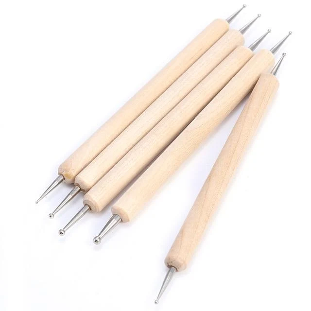 5 Teile/sätze Nail art Stift 2 In 1 Doppel Enden Punktierung Zeichnung Malerei UV Gel Liner Polnischen Pinsel Set Nagel kunst Punktierung Werkzeuge