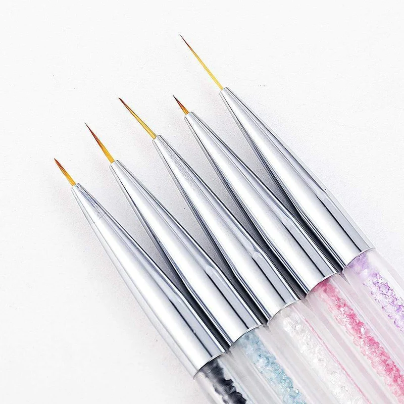 5 Teile/sätze Nail art Stift 2 In 1 Doppel Enden Punktierung Zeichnung Malerei UV Gel Liner Polnischen Pinsel Set Nagel kunst Punktierung Werkzeuge
