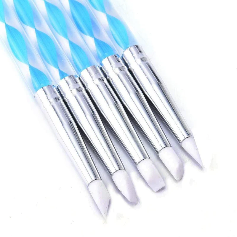 5 Teile/sätze Nail art Stift 2 In 1 Doppel Enden Punktierung Zeichnung Malerei UV Gel Liner Polnischen Pinsel Set Nagel kunst Punktierung Werkzeuge