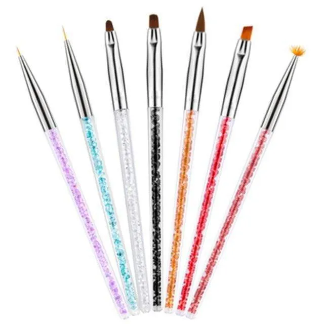 5 Teile/sätze Nail art Stift 2 In 1 Doppel Enden Punktierung Zeichnung Malerei UV Gel Liner Polnischen Pinsel Set Nagel kunst Punktierung Werkzeuge