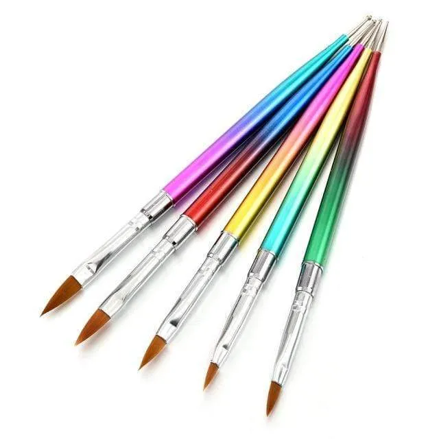 5 Teile/sätze Nail art Stift 2 In 1 Doppel Enden Punktierung Zeichnung Malerei UV Gel Liner Polnischen Pinsel Set Nagel kunst Punktierung Werkzeuge