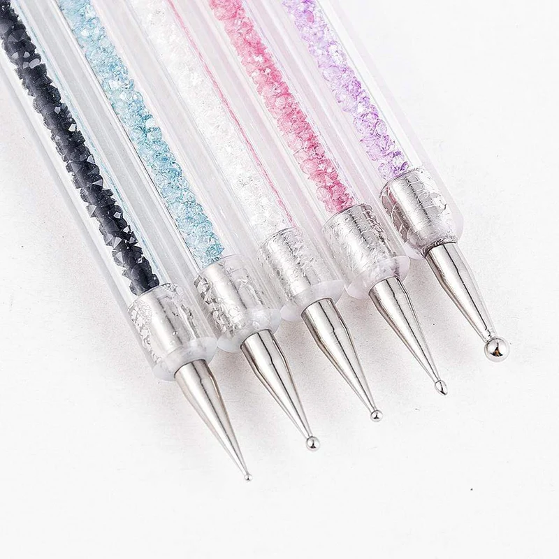 5 Teile/sätze Nail art Stift 2 In 1 Doppel Enden Punktierung Zeichnung Malerei UV Gel Liner Polnischen Pinsel Set Nagel kunst Punktierung Werkzeuge