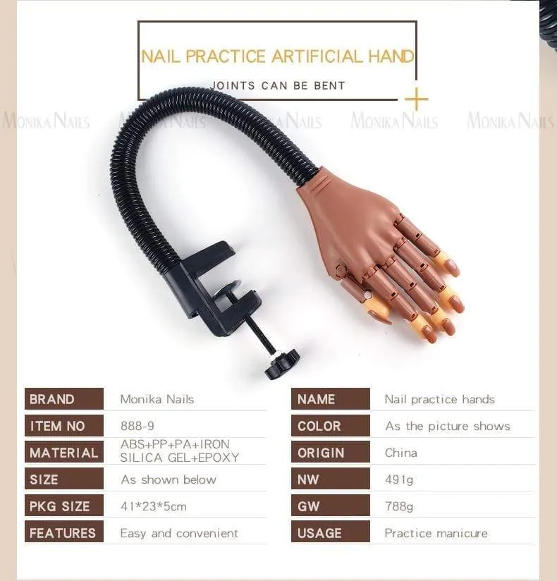 Prothetische Fake Hands Modell für Nail Art Übungen Malwerkzeug Training Maniküre für Anfänger Praxisgeräte