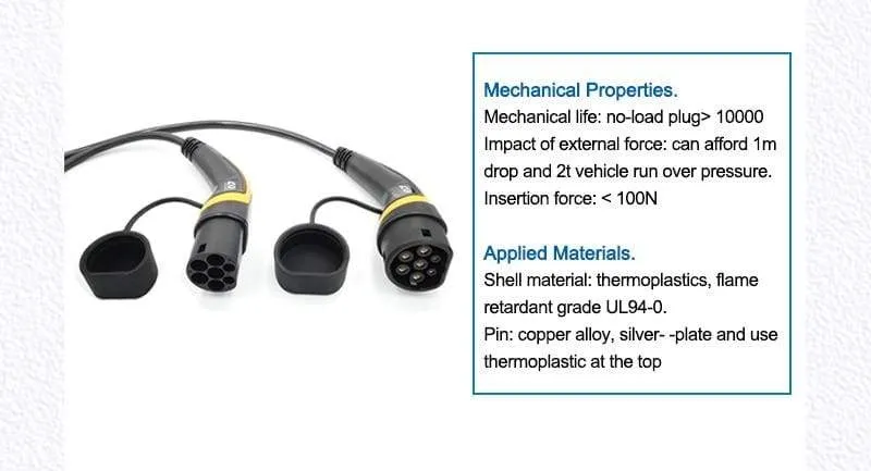 EV-Ladegerät Typ 2 32 A Typ 2 auf Typ 2 EV-Ladekabel mit 5 m Spiralkabel Mennekes Typ 2 für Elektrofahrzeug Auto EVSE 22 kW