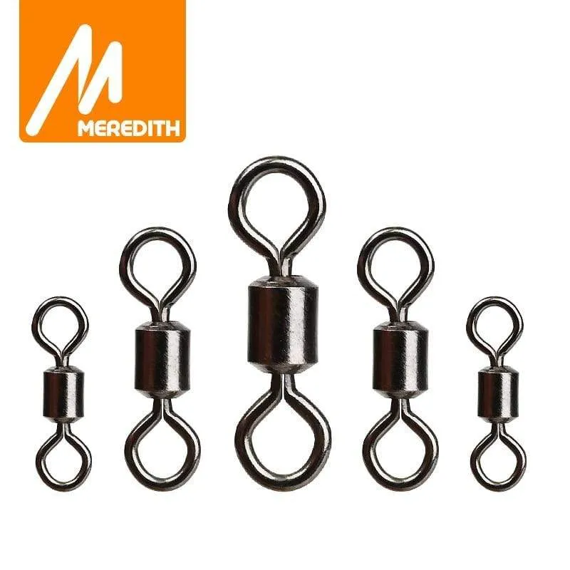 50 Teile/los Angeln Wirbel Größen Solide Stecker Kugellager Snap Angeln Wirbel Rollen Edelstahl Perlen