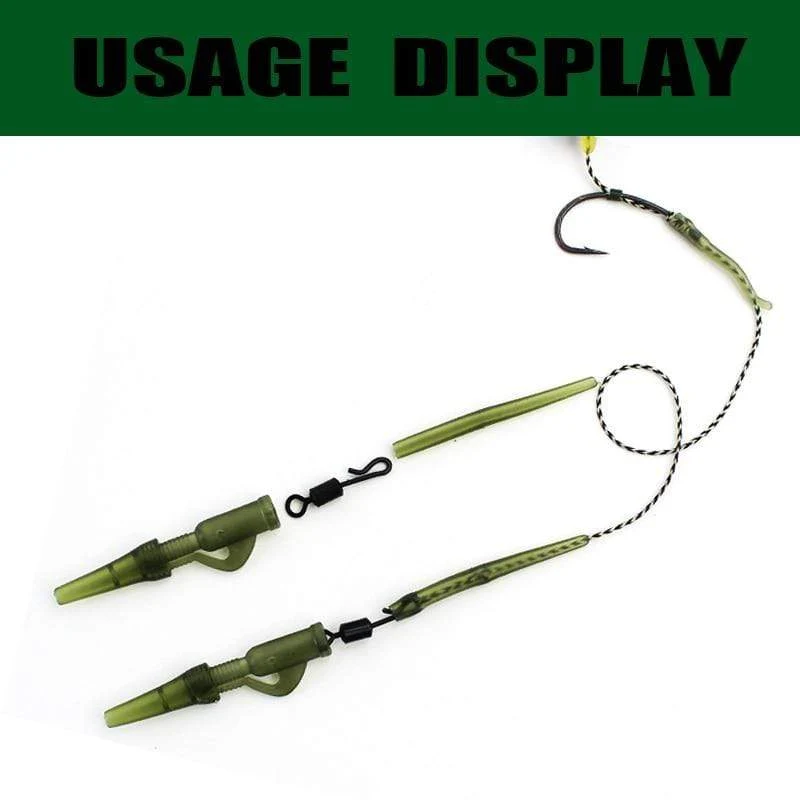 40PCS Karpfen Angeln Zubehör Blei Clip Quick Change Swivel Schwanz Gummi Anti Tangle Sleeves für Karpfen Rigs Grobe angelgerät