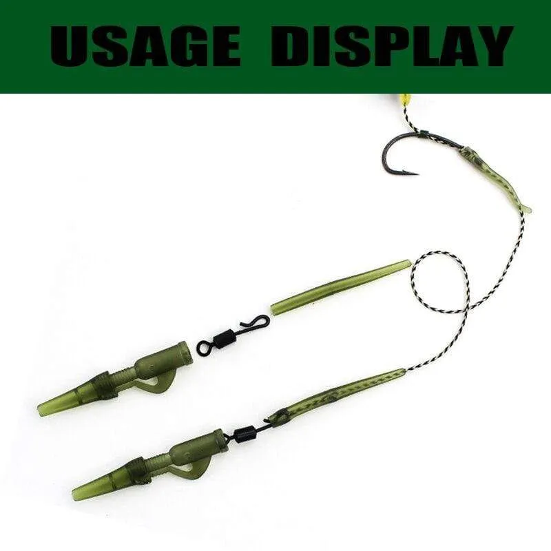 40PCS Karpfen Angeln Zubehör Blei Clip Quick Change Swivel Schwanz Gummi Anti Tangle Sleeves für Karpfen Rigs Grobe angelgerät