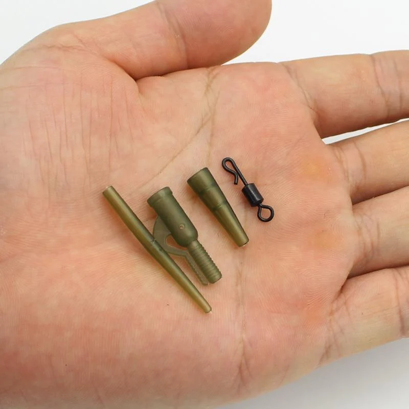 40PCS Karpfen Angeln Zubehör Blei Clip Quick Change Swivel Schwanz Gummi Anti Tangle Sleeves für Karpfen Rigs Grobe angelgerät