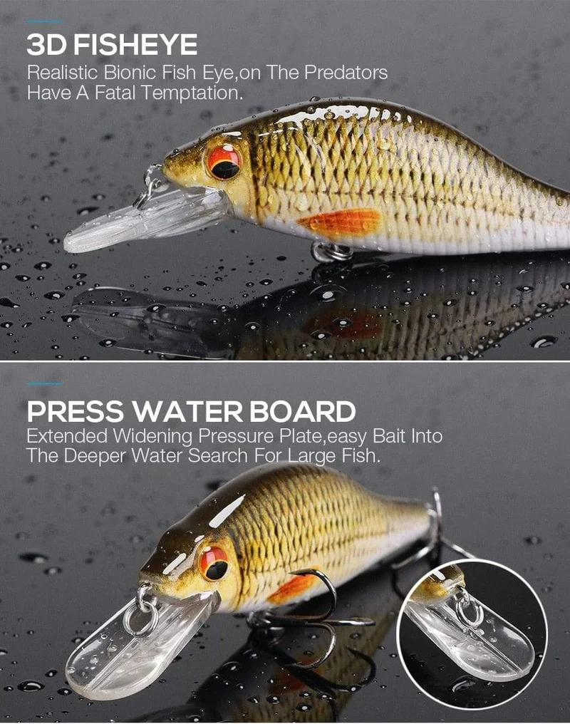 TREHOOK 4g/11g/22g Black Minnow Wobbler Hecht Angeln Köder Künstliche Köder Harte Swimbait Mini wobbler Angelgerät Köder