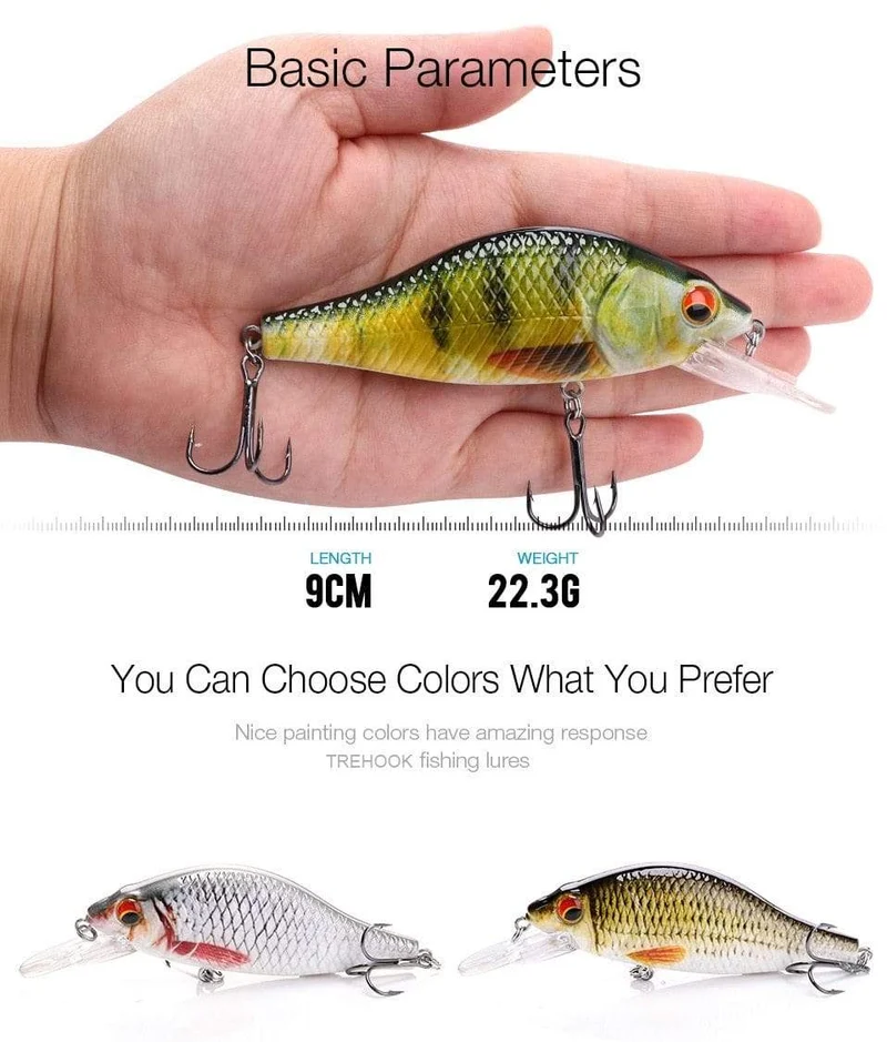 TREHOOK 4g/11g/22g Black Minnow Wobbler Hecht Angeln Köder Künstliche Köder Harte Swimbait Mini wobbler Angelgerät Köder