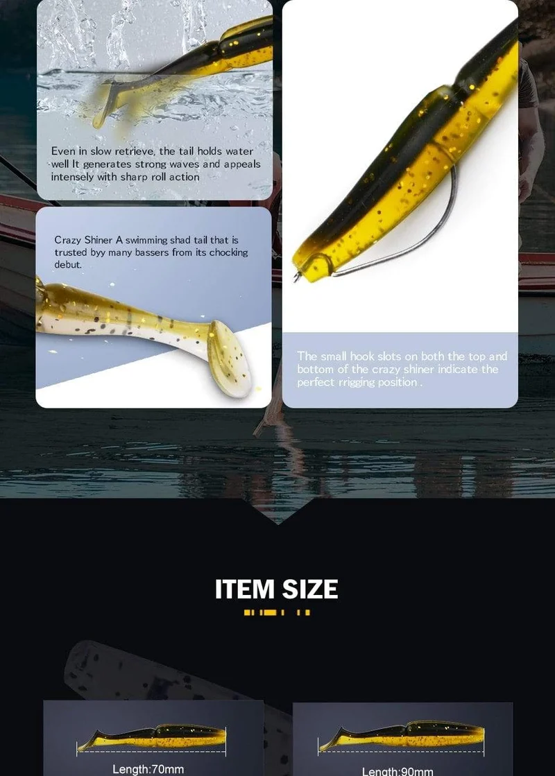 Angelköder Weicher Swimbait Crazy Shiner 70mm 90mm 110mm 130mm Weicher Köder Shad Hecht Zander Barsch Forelle Pesca Acesorios
