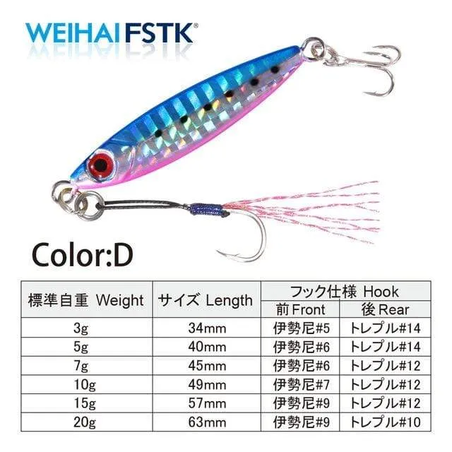 Micro Metal Jig 3g 5g 7g 10g 15g Shore Casting Jigging Köder Shore Casting Löffel Salzwasser Jack Angelköder Bit Künstlicher Köder