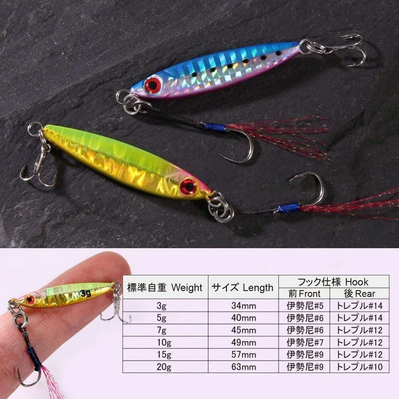 Micro Metal Jig 3g 5g 7g 10g 15g Shore Casting Jigging Köder Shore Casting Löffel Salzwasser Jack Angelköder Bit Künstlicher Köder