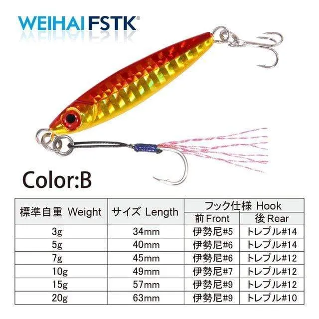 Micro Metal Jig 3g 5g 7g 10g 15g Shore Casting Jigging Köder Shore Casting Löffel Salzwasser Jack Angelköder Bit Künstlicher Köder
