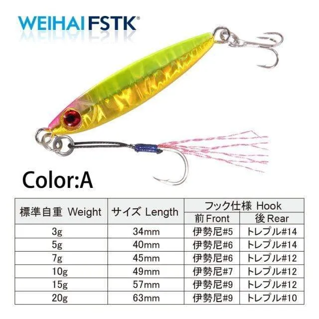Micro Metal Jig 3g 5g 7g 10g 15g Shore Casting Jigging Köder Shore Casting Löffel Salzwasser Jack Angelköder Bit Künstlicher Köder