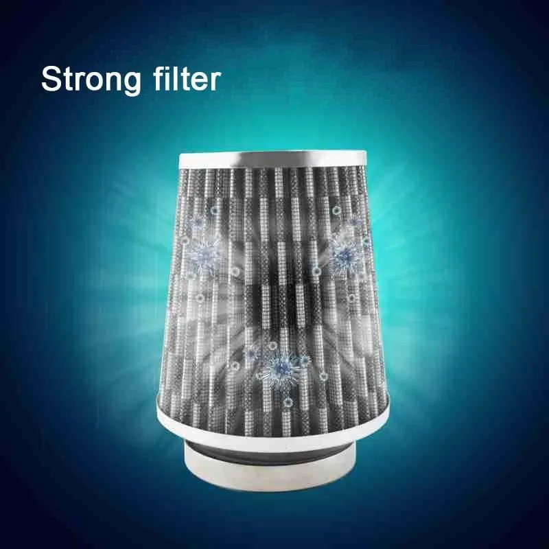 Universal-Auto-Luftfilter, 76 mm, 3 Zoll, hoher Durchfluss, Auto-Kaltluftansaugfilter, Aluminium-Vliesstoff, rostfreier Luftansaugschlauch