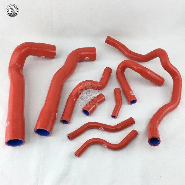 Silikon-Kühlerschlauch, Silikon-Kühlmittelschlauch-Set für BMW E36 M3 325i 316i 1992–1999 (europäisches Modell) (9 Stück) rot/blau/schwarz