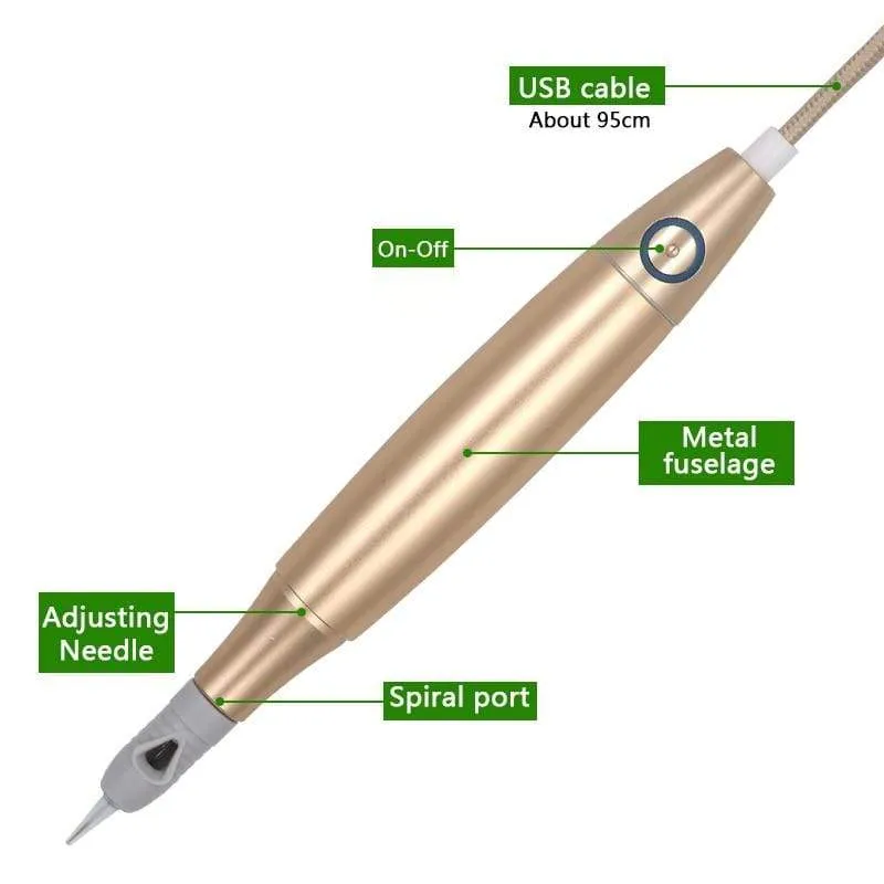 Touchscreen-Akku US / EU-Stecker Permanent Make-up-Maschinen-Kit Augenbrauen-Lippen-Eyeliner-Maschine mit 2 Patronennadeln