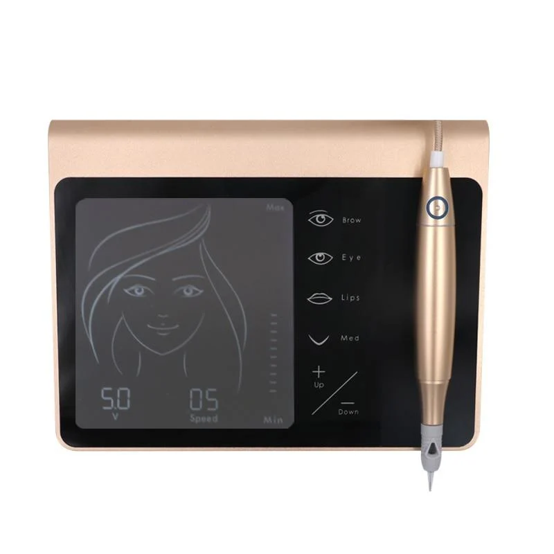 Touchscreen-Akku US / EU-Stecker Permanent Make-up-Maschinen-Kit Augenbrauen-Lippen-Eyeliner-Maschine mit 2 Patronennadeln