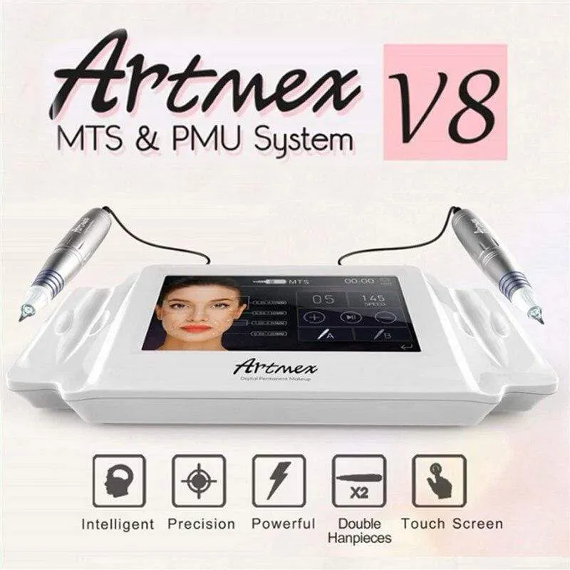 Artmex V8 Permanent Make-Up Tattoo Maschine Digitale Elektrische Augenbraue Lippe Dreh Stift MTS PMU System Make-Up Maschine 100-240 V AC