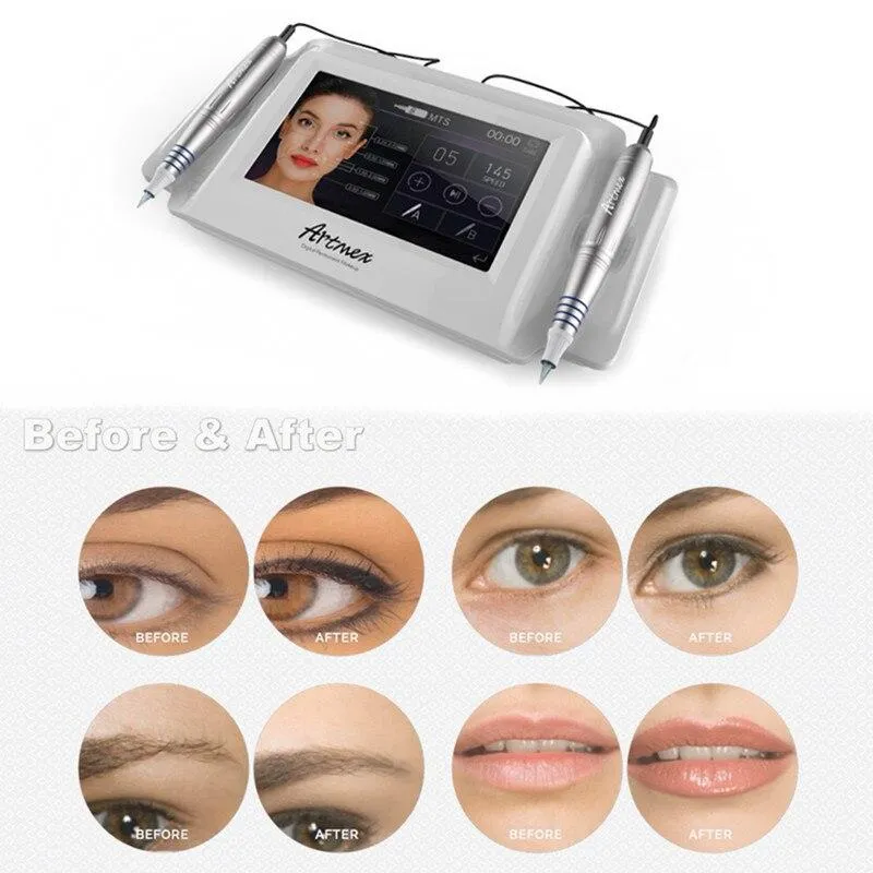 Artmex V8 Permanent Make-Up Tattoo Maschine Digitale Elektrische Augenbraue Lippe Dreh Stift MTS PMU System Make-Up Maschine 100-240 V AC