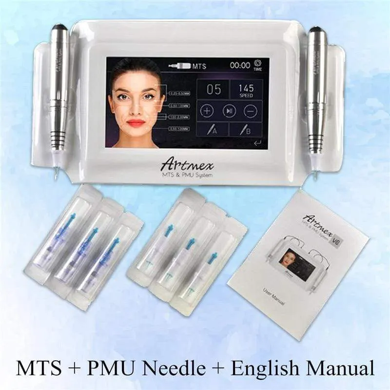 Artmex V8 Permanent Make-Up Tattoo Maschine Digitale Elektrische Augenbraue Lippe Dreh Stift MTS PMU System Make-Up Maschine 100-240 V AC