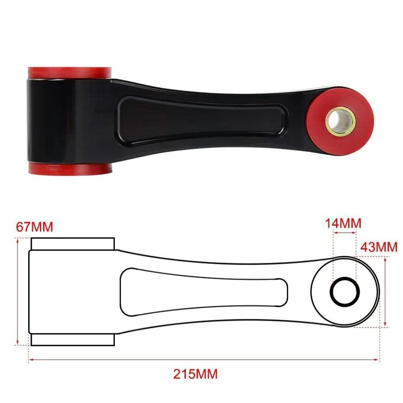 VR-85A Alu & Poly Heckmotorhalterung für 2016–2018 Honda Civic 1.5T SI Type-R FC/FK8 AT/MT mit PQY-Logo VR-TSB07