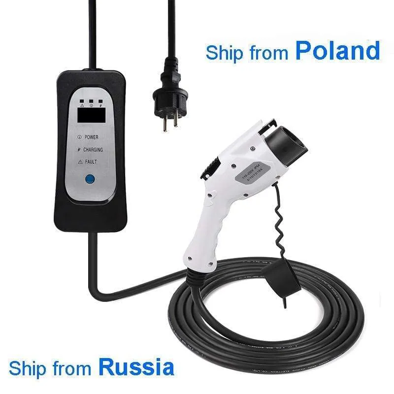 Tragbares EV-Ladegerät für den Heimgebrauch Typ 1 16A 13A 10A 8A Einstellbar SAE J1772 Elektroauto-Nutzung