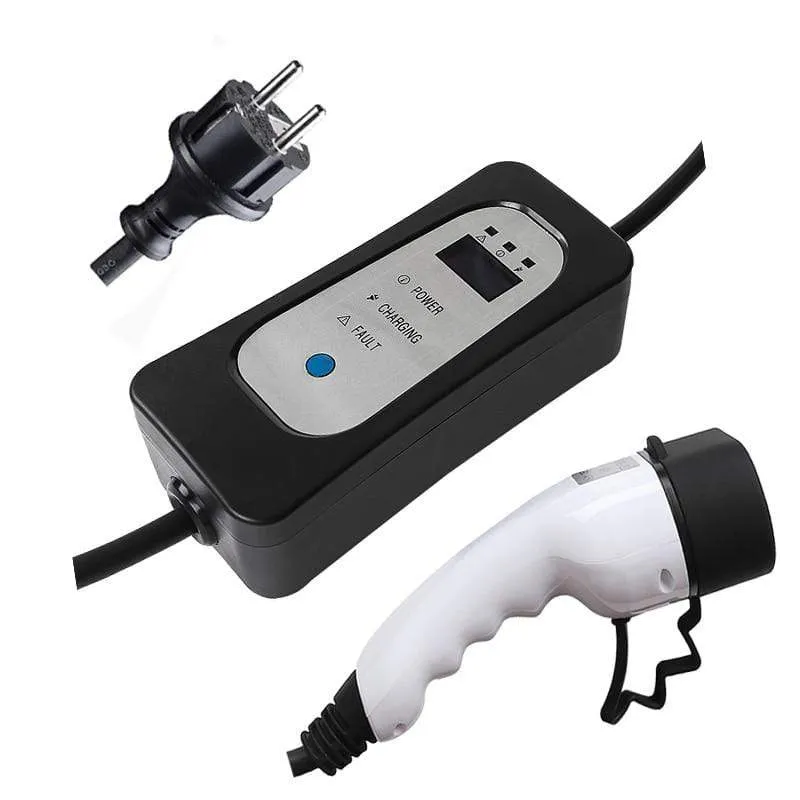 EV-Ladegerät Typ 2 für Elektroauto Schuko 5 Meter ev-Ladekabel Tragbares Ladegerät 8A/10A/13A/16A Einstellbar