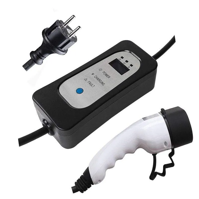 EV-Ladegerät Typ 2 für Elektroauto Schuko 5 Meter ev-Ladekabel Tragbares Ladegerät 8A/10A/13A/16A Einstellbar