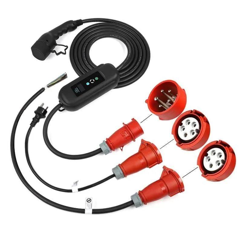 11 kW 16 A 3-Phasen-austauschbares Ladegerät EV Wallbox Schnellladung Austauschbarer Stecker CEE 5-polig EVSE