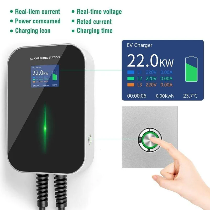32A 3Phase EVSE Wallbox EV Ladegerät Elektrofahrzeug Ladestation Typ 2 Buchse IEC 62196-2 22KW für Audi für Volkswagen