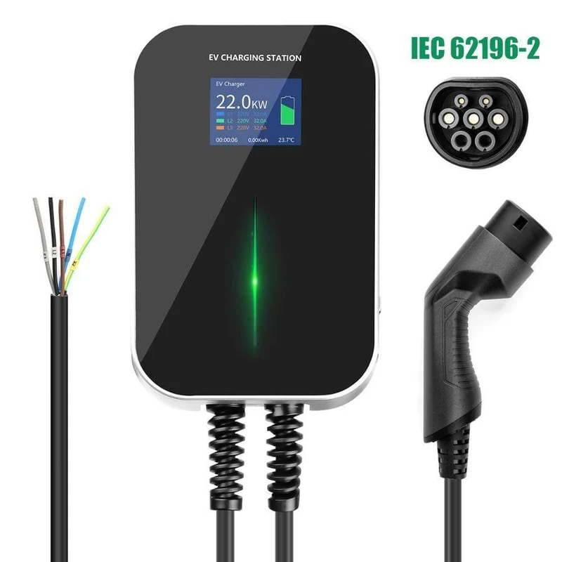32A 3Phase EVSE Wallbox EV Ladegerät Elektrofahrzeug Ladestation Typ 2 Buchse IEC 62196-2 22KW für Audi für Volkswagen