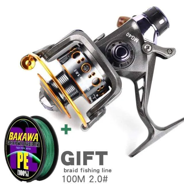 Neue Doppelbremse Design Angelrolle Super Strong Karpfenangeln Feeder Spinnrolle Spinnrad Typ Angelrad MG