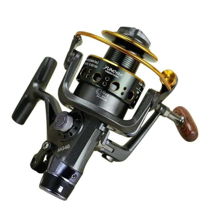 Neue Doppelbremse Design Angelrolle Super Strong Karpfenangeln Feeder Spinnrolle Spinnrad Typ Angelrad MG