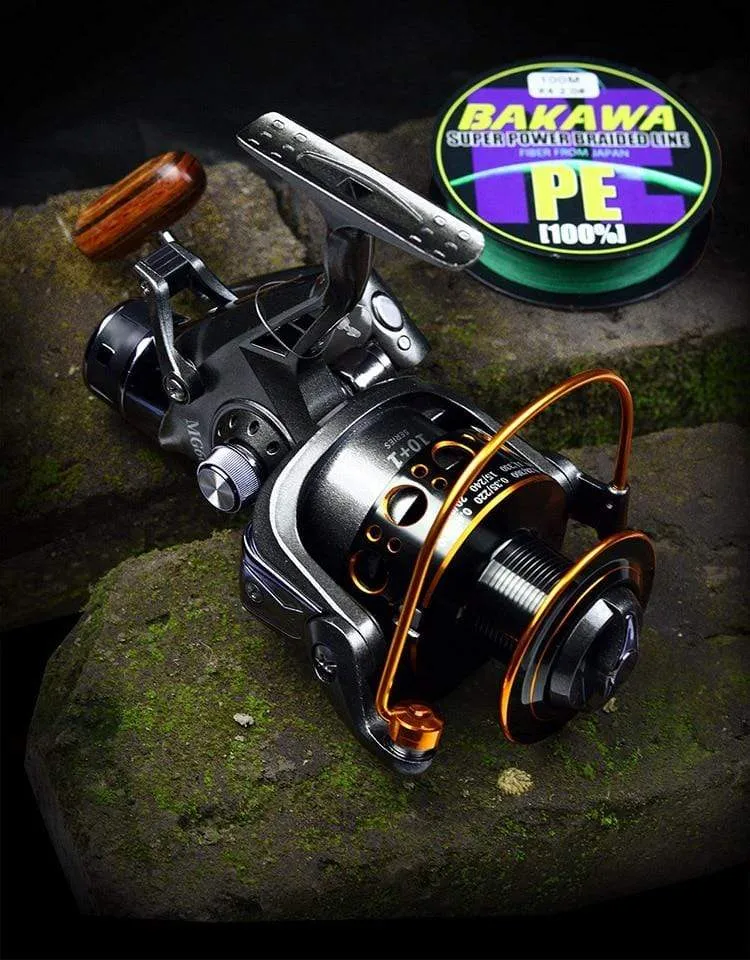 Neue Doppelbremse Design Angelrolle Super Strong Karpfenangeln Feeder Spinnrolle Spinnrad Typ Angelrad MG