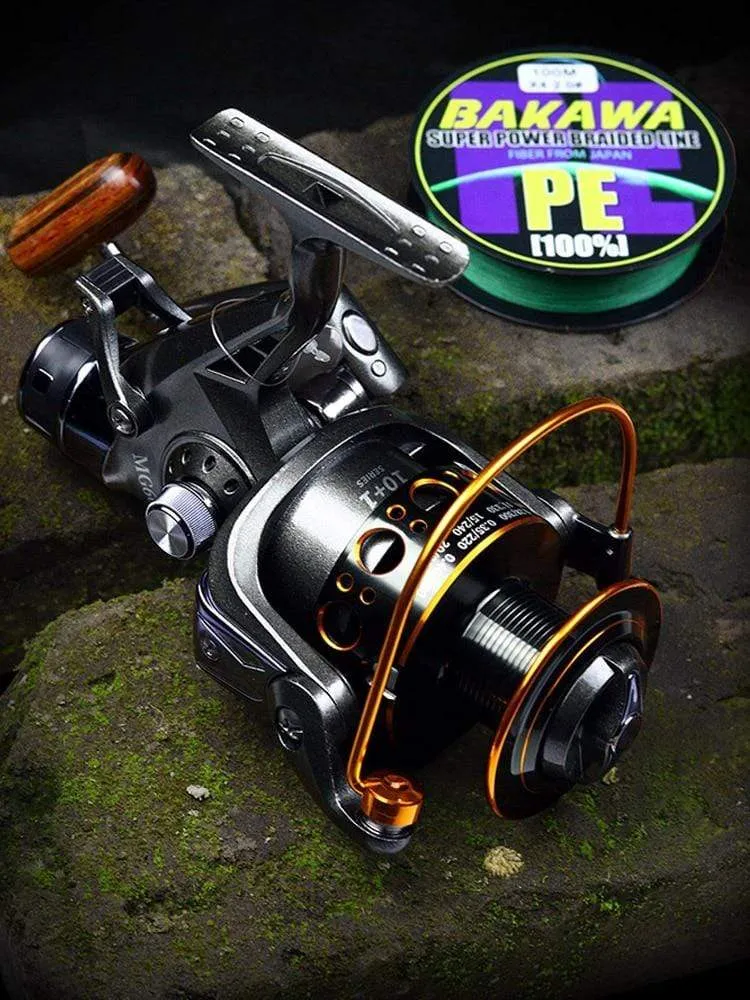 Neue Doppelbremse Design Angelrolle Super Strong Karpfenangeln Feeder Spinnrolle Spinnrad Typ Angelrad MG