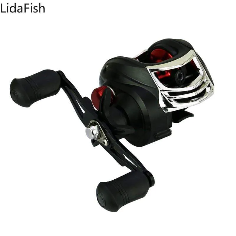 Baitcastingrolle mit Metallspule, 8 kg, max. Widerstand 7.2:1, Hochgeschwindigkeits-Übersetzungsverhältnis, Angelrad für Salzwasser und Süßwasser