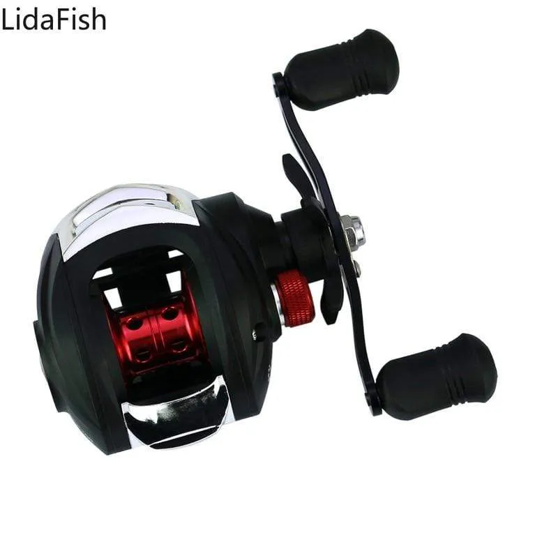 Baitcastingrolle mit Metallspule, 8 kg, max. Widerstand 7.2:1, Hochgeschwindigkeits-Übersetzungsverhältnis, Angelrad für Salzwasser und Süßwasser