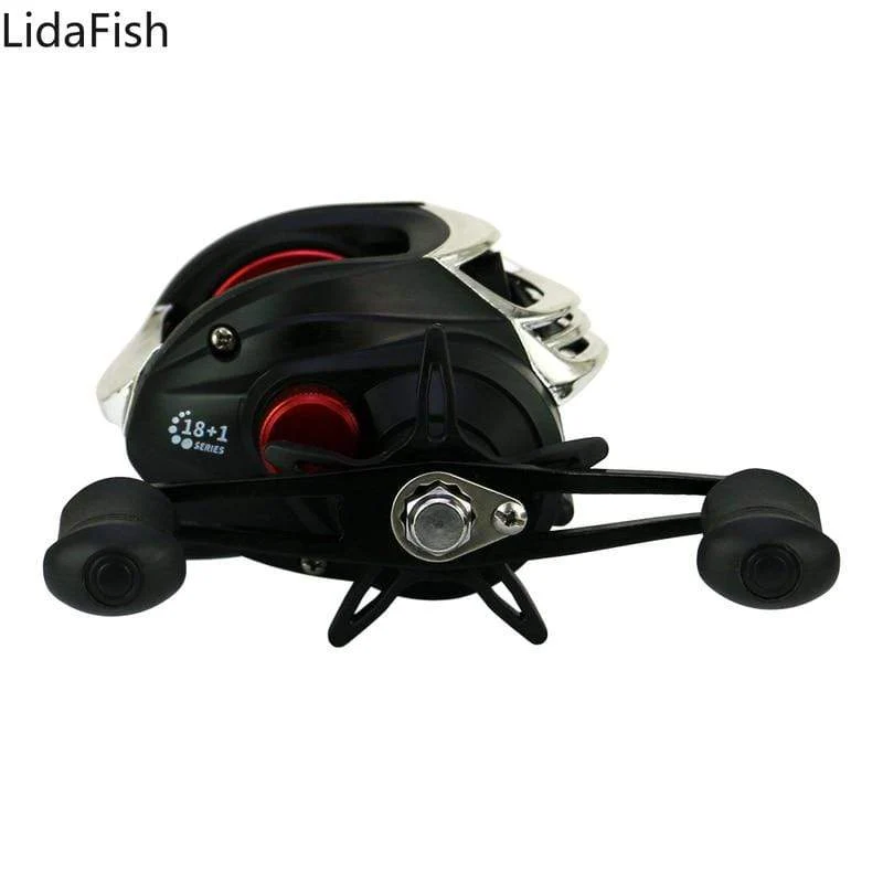 Baitcastingrolle mit Metallspule, 8 kg, max. Widerstand 7.2:1, Hochgeschwindigkeits-Übersetzungsverhältnis, Angelrad für Salzwasser und Süßwasser