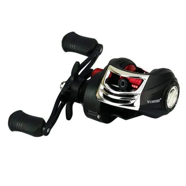 Baitcastingrolle mit Metallspule, 8 kg, max. Widerstand 7.2:1, Hochgeschwindigkeits-Übersetzungsverhältnis, Angelrad für Salzwasser und Süßwasser