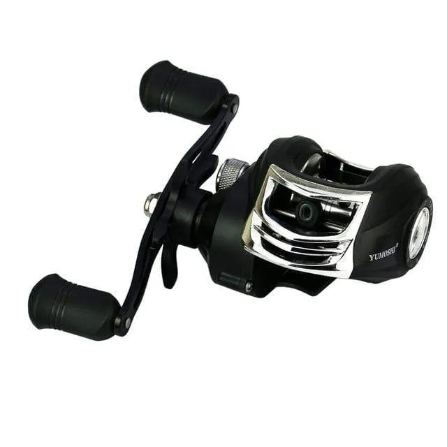Baitcastingrolle mit Metallspule, 8 kg, max. Widerstand 7.2:1, Hochgeschwindigkeits-Übersetzungsverhältnis, Angelrad für Salzwasser und Süßwasser
