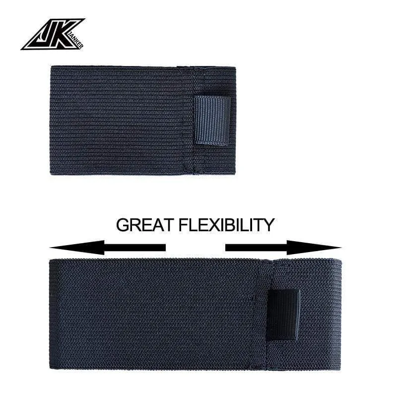 JK 4 Stück/Packung Schwarzer elastischer Angelspulengürtel Angelrollen-Schutzgürtel Spinnrad Rollenzubehör