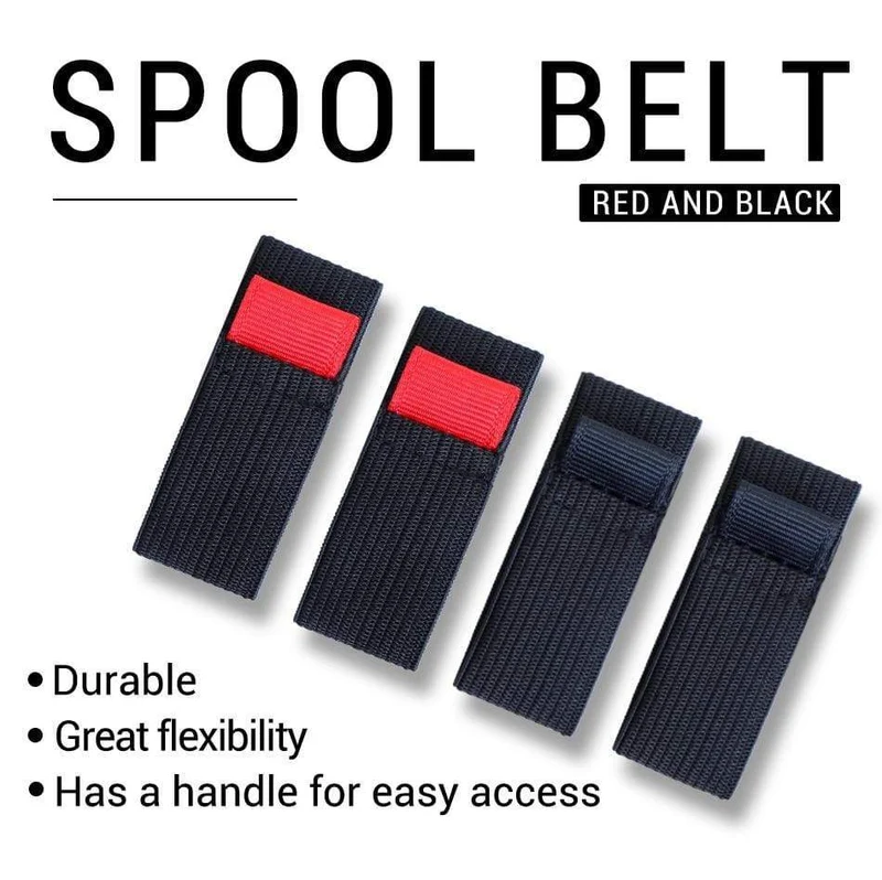 JK 4 Stück/Packung Schwarzer elastischer Angelspulengürtel Angelrollen-Schutzgürtel Spinnrad Rollenzubehör