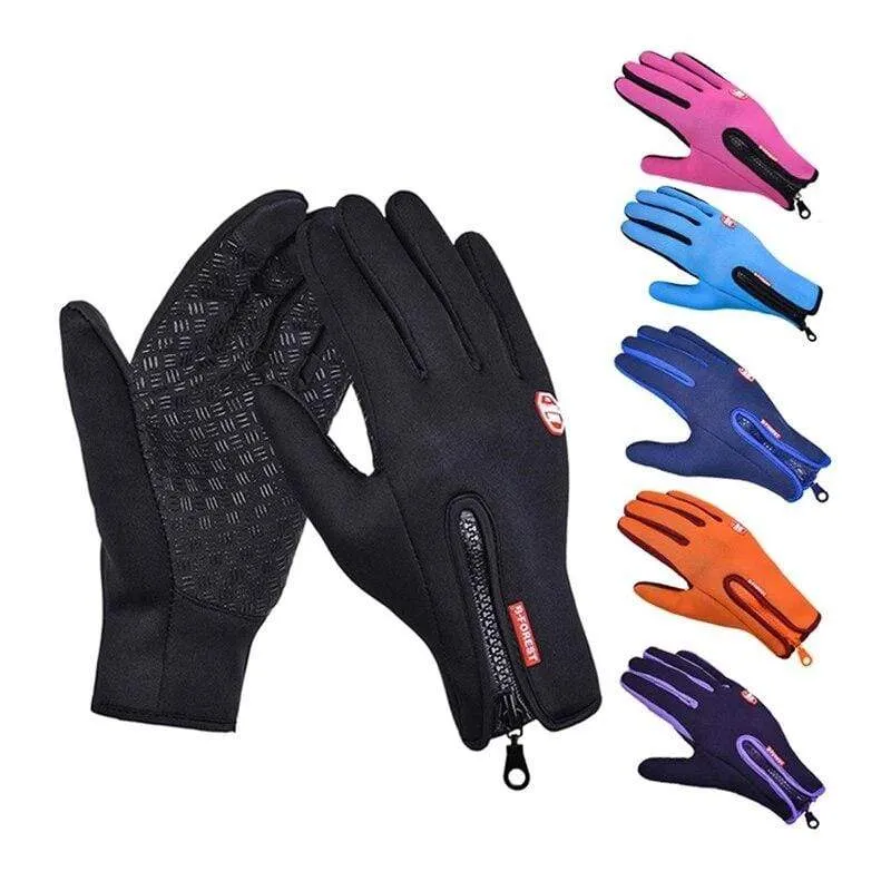 Mann Winter Skihandschuhe Touchscreen wasserdicht warm Mode winddicht Radfahren Reißverschluss Outdoor Sport Handschuhe