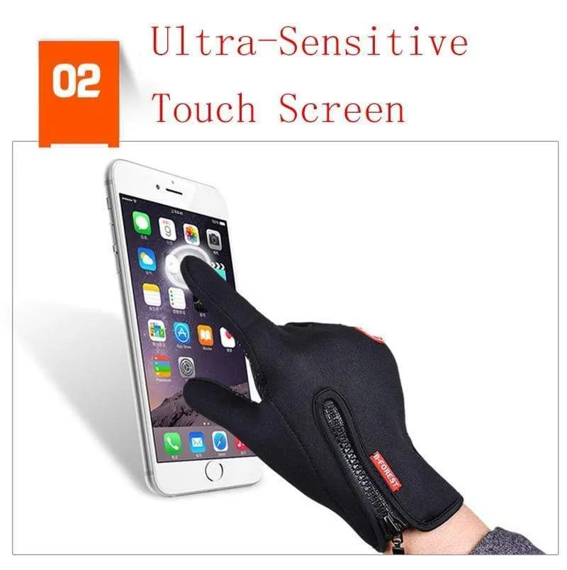 Mann Winter Skihandschuhe Touchscreen wasserdicht warm Mode winddicht Radfahren Reißverschluss Outdoor Sport Handschuhe