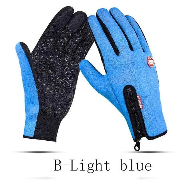 Mann Winter Skihandschuhe Touchscreen wasserdicht warm Mode winddicht Radfahren Reißverschluss Outdoor Sport Handschuhe
