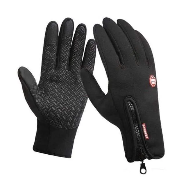 Mann Winter Skihandschuhe Touchscreen wasserdicht warm Mode winddicht Radfahren Reißverschluss Outdoor Sport Handschuhe